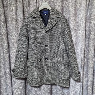 BEAMS✕ハリスツイード千鳥柄ウールコート