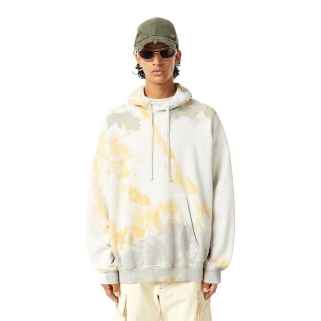 DIESEL - DIESEL パーカー　スプレー加工　ホワイト  M ディーゼル