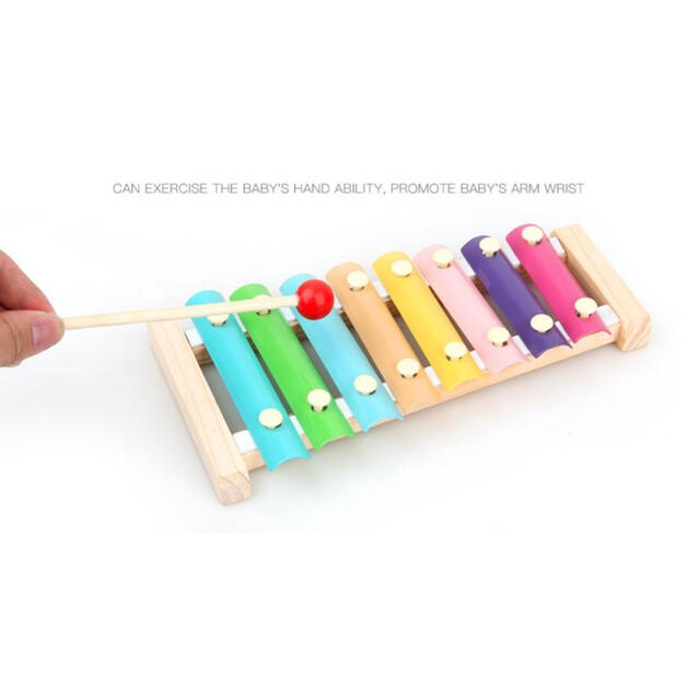 新しいコレクション カラフル鉄琴 子供のおもちゃ 8ノート 音楽玩具 マカロン色