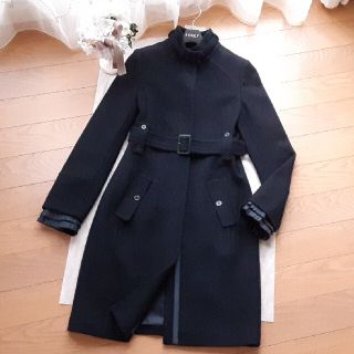 マックスマーラ(Max Mara)の*美品*　マックスマーラ　ロング　ベルテッド　コート　フリル　キャサリン妃　(ロングコート)