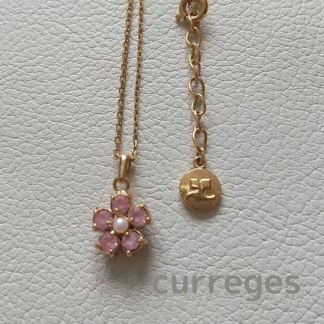 Courreges(クレージュ)のクレージュ courreges ネックレス 桜 ピンク ゴールド レディースのアクセサリー(ネックレス)の商品写真