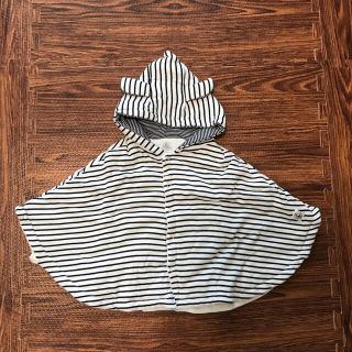 プチバトー(PETIT BATEAU)の美品　プチバトー　耳付きマリニエールケープ(カーディガン/ボレロ)