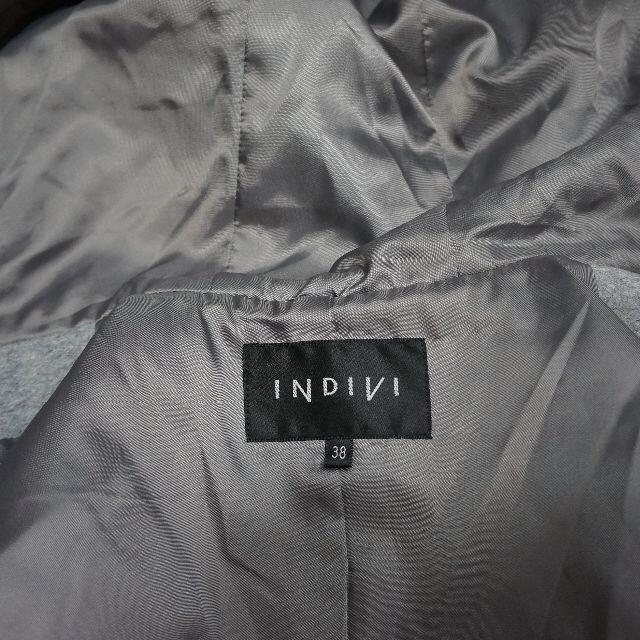 INDIVI(インディヴィ)のINDIVI フード付ジャケット　グレー　サイズ38 レディースのジャケット/アウター(ブルゾン)の商品写真