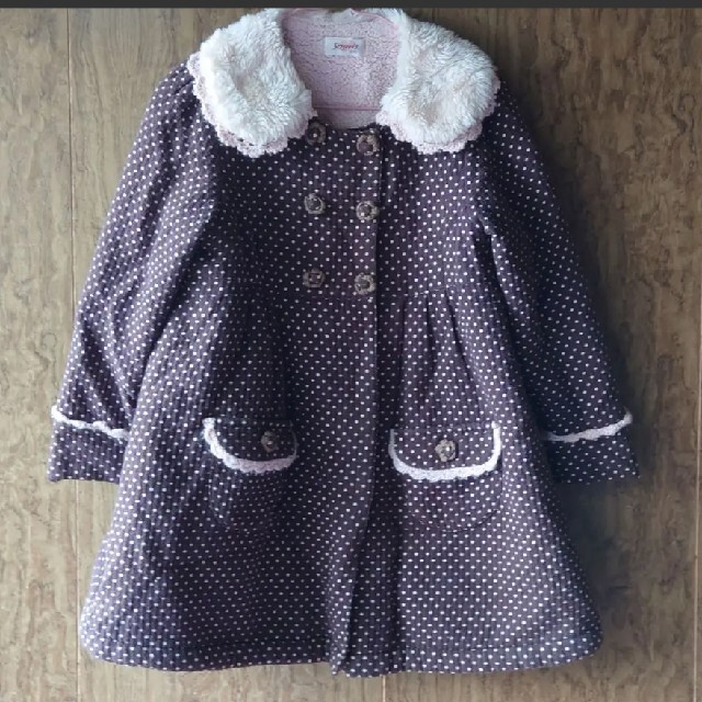 Souris(スーリー)のSourisドットコート120 キッズ/ベビー/マタニティのキッズ服女の子用(90cm~)(コート)の商品写真