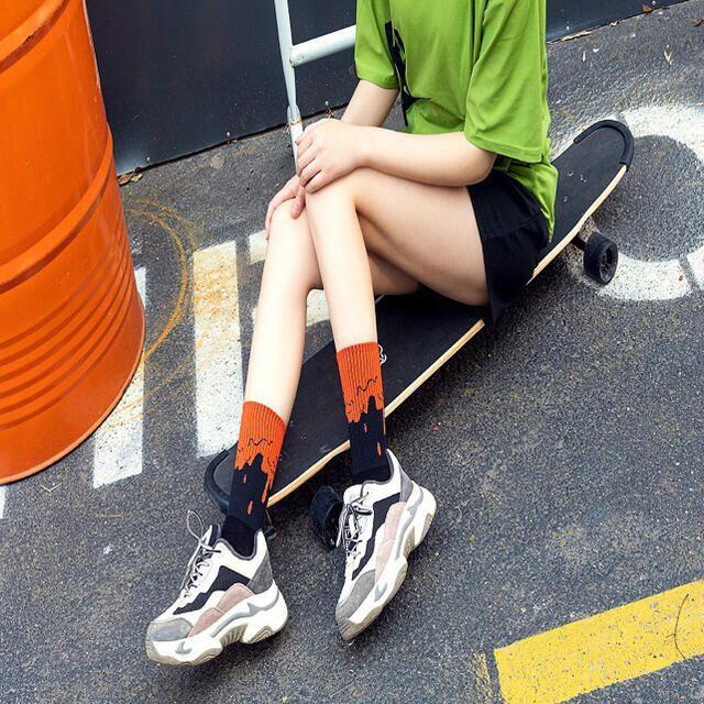 【3足セット】 AJ ストリートソックス 靴下 スケボー 組合せ自由 韓国 メンズのレッグウェア(ソックス)の商品写真