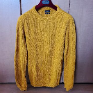 ザラ(ZARA)のZARA イエロー リブ ニット 44 XL メンズ(ニット/セーター)