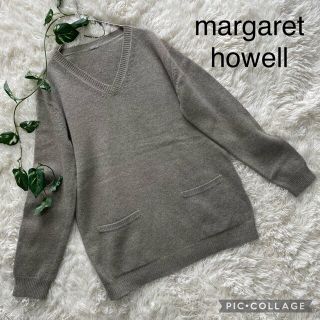 マーガレットハウエル(MARGARET HOWELL)のマーガレットハウエル　margaret howellカシミア混　 Ｖネックニット(ニット/セーター)