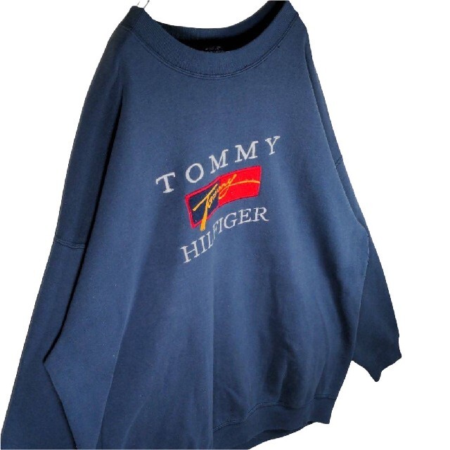 トミーヒルフィガー フロント 刺繍ロゴ スウェット トレーナー XL.