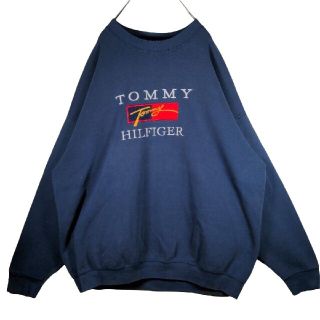 TOMMY HILFIGER - 【古着】90s オールドトミー ビッグ 刺繍ロゴ