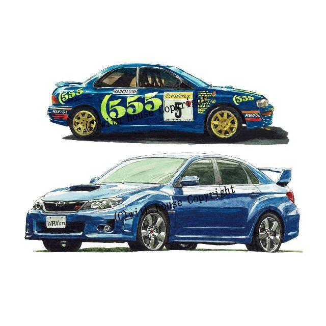 NC-1198スバルWRX STI限定版画サイン額装済作家平右ヱ門 1