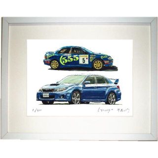 スバル(スバル)のNC-1198スバルWRX STI限定版画サイン額装済作家平右ヱ門(絵画/タペストリー)