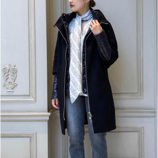 メール便指定可能 HERNO ヘルノ 2way ロングコート モヘヤ混 ブラック