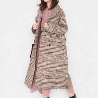 ナチュラルクチュール(natural couture)の❀natural couture❀ 新品 ロングコートチェック freesize(ロングコート)