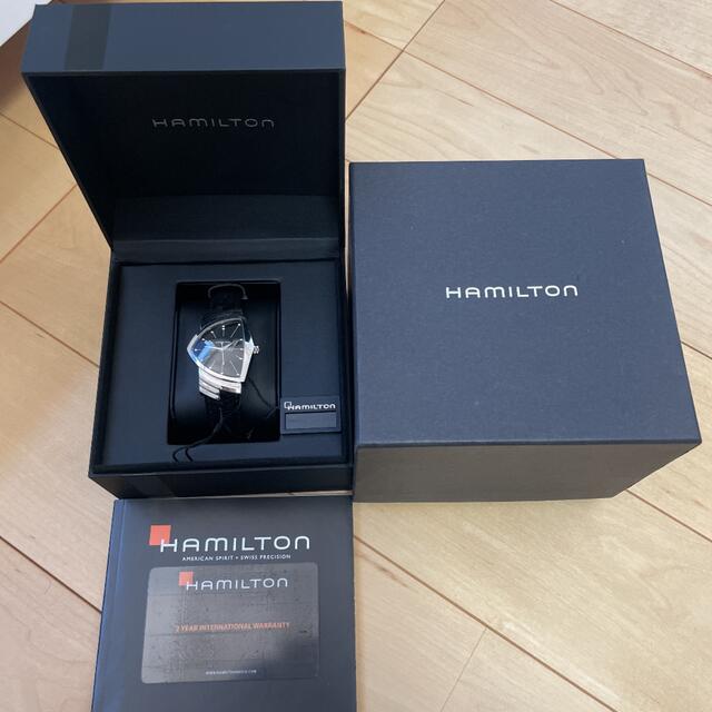 ハミルトン ベンチュラ 美品 送料無料 腕時計 アナログ ブラック レザーベルト