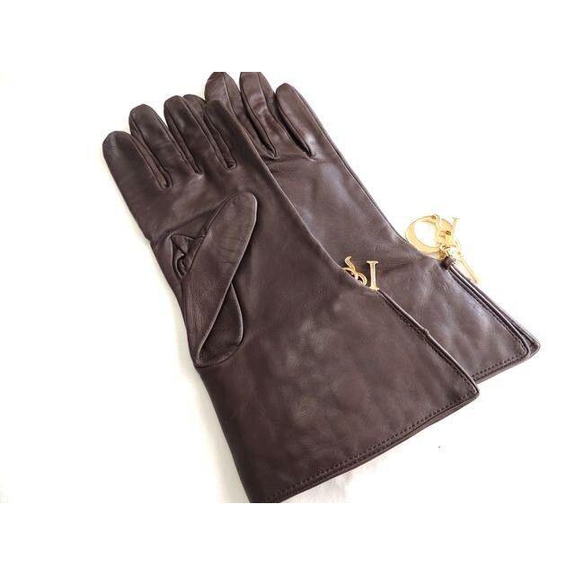 ヴィンテージ クリスチャンディオール 革手袋 レザーグローブ ブラック