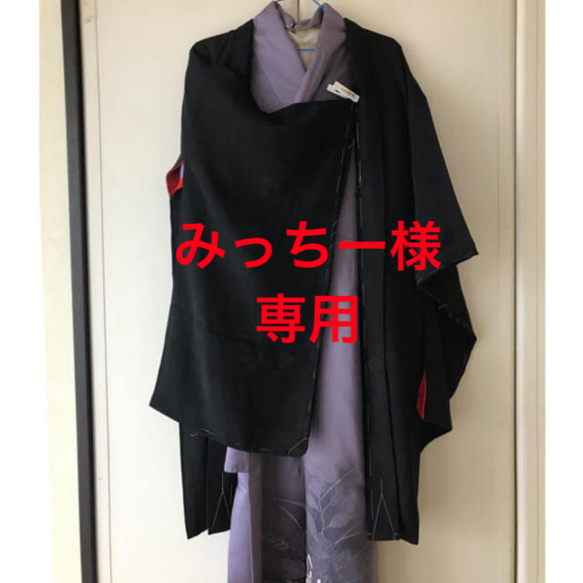 黒　長羽織　仕付け糸付き レディースの水着/浴衣(着物)の商品写真
