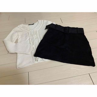 ザラ(ZARA)の上下セット　ZARAスエードスカート美品とDKNYニットセーター(ミニスカート)