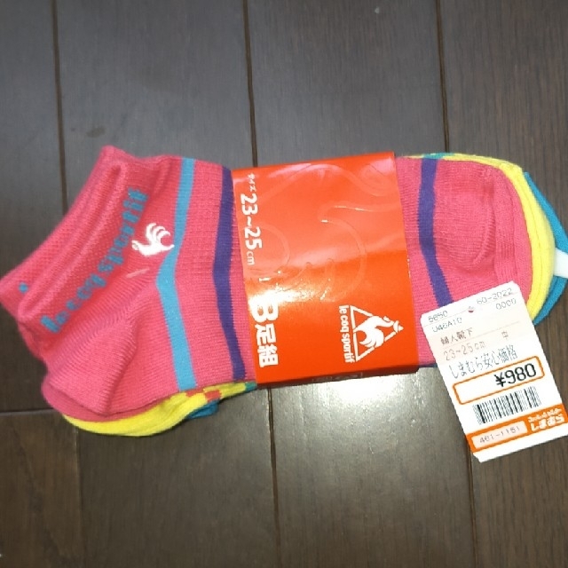 le coq sportif(ルコックスポルティフ)の3色ソックス(ピンク・黄色・青)ルコックスポルティフ レディースのレッグウェア(ソックス)の商品写真