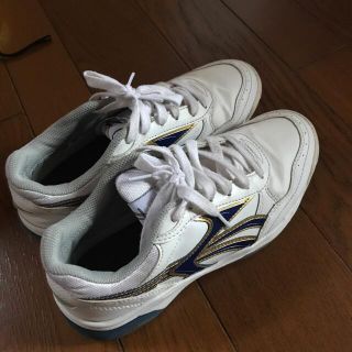 ムーンスター(MOONSTAR )の値下げ❗️ムーンスター SCHOOLSHOES 白／ブルーライン USED(スニーカー)