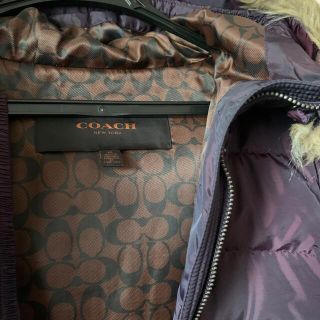 COACH NEW YORK ベルト付き　ダウンコート ダウンジャケット　紫