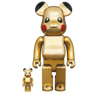 メディコムトイ(MEDICOM TOY)のBE@RBRICK ピカチュウ GOLD CHROME Ver.100％400％(その他)