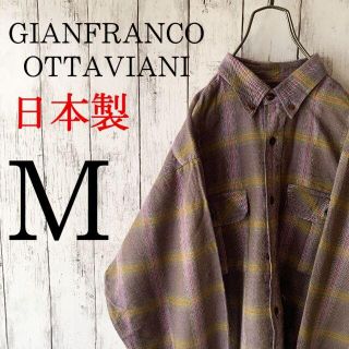 【ウール】古着 90's メンズ vintage シャツ チェック柄 ★日本製★(シャツ)