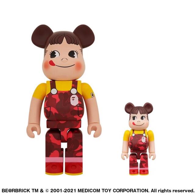 MEDICOM TOY(メディコムトイ)のBE＠RBRICK BAPE® × ペコちゃん&ポコちゃん100％ &400％ エンタメ/ホビーのおもちゃ/ぬいぐるみ(キャラクターグッズ)の商品写真