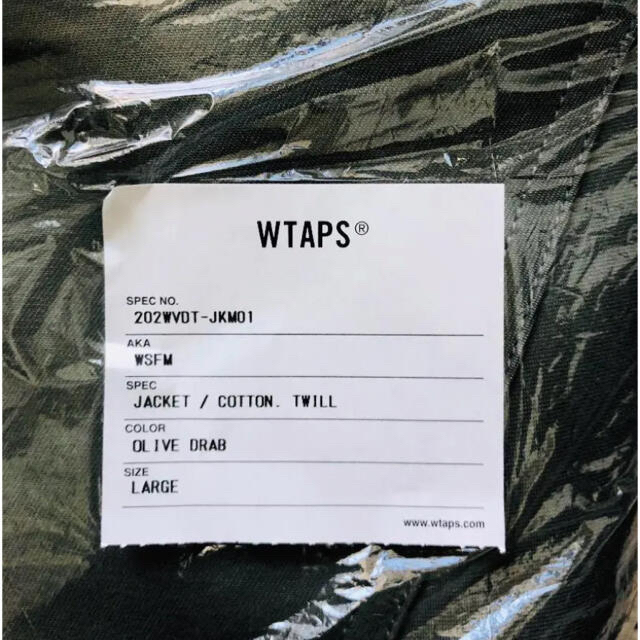 W)taps(ダブルタップス)のWTAPS ジャケット JACKET/COTTON.TWILL OLIVE L メンズのジャケット/アウター(ミリタリージャケット)の商品写真