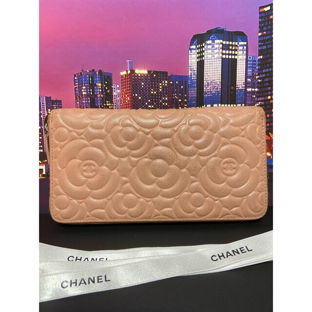 シャネル CHANEL【正規品】超レア 美品 長財布 カメリア キャビア