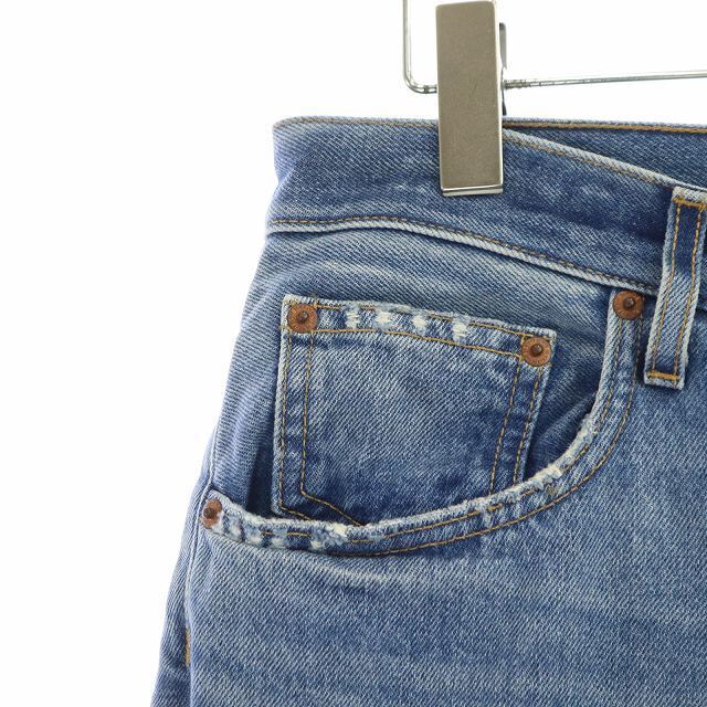 ビーサイド クラッシュデニムパンツ ジーンズ ダメージ加工 フリンジ
