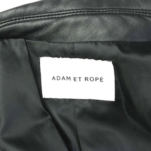 Adam et Rope'(アダムエロぺ)のアダムエロペ ライダース ジャケット レザー ダブル ジップアップ 36 S 黒 レディースのジャケット/アウター(ライダースジャケット)の商品写真