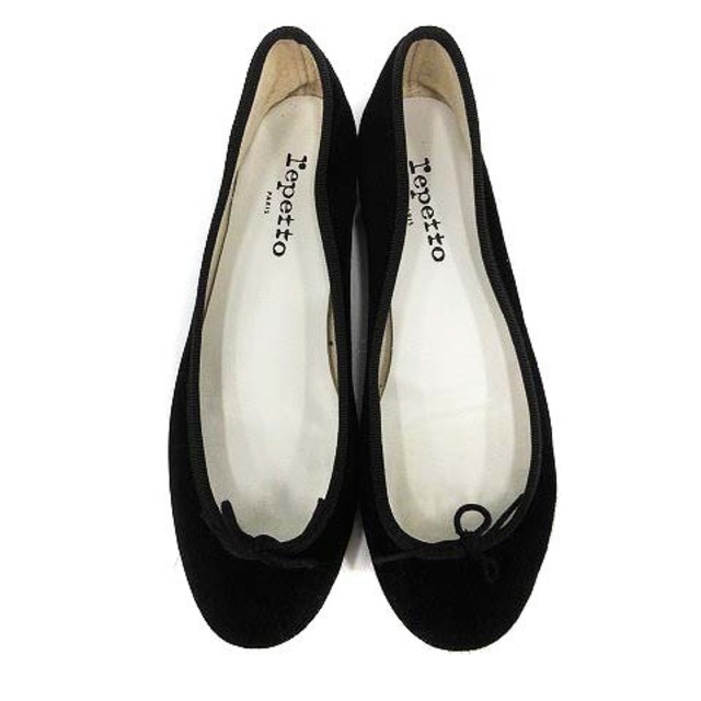 repetto(レペット)のレペット パンプス スエード チャンキーヒール 38.5 24.3cm 黒 レディースの靴/シューズ(ハイヒール/パンプス)の商品写真