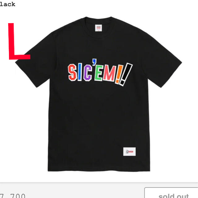 Supreme シュプリーム Ｔシャツ × WTAPS ダブルタップス 21AW Sic'em! Tee シリエム プリント Tシャツ ホワイト系 L【新古品】【未使用】