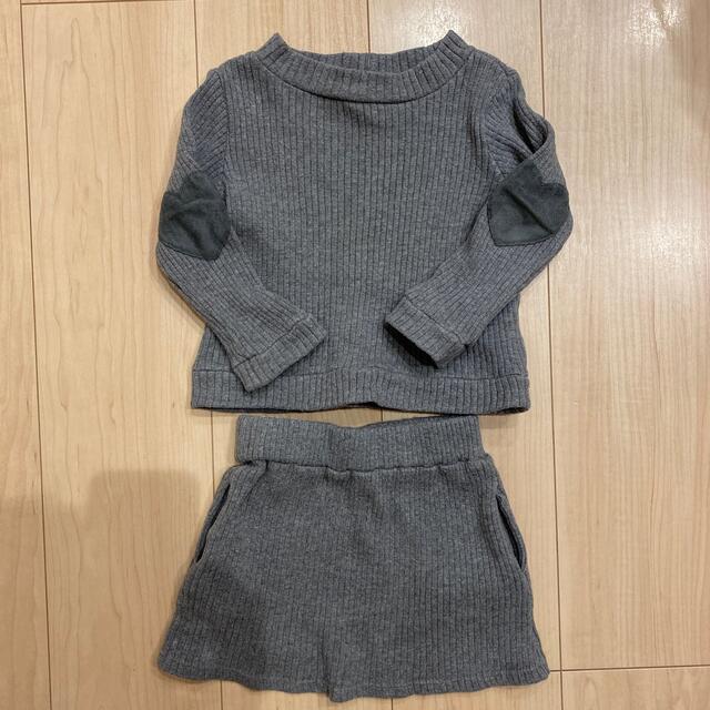 GLOBAL WORK(グローバルワーク)のキッズ　セットアップ　セーター　スカート キッズ/ベビー/マタニティのキッズ服女の子用(90cm~)(ニット)の商品写真