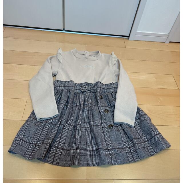 最終値下げ🌷120女の子🌷冬用ワンピース キッズ/ベビー/マタニティのキッズ服女の子用(90cm~)(ワンピース)の商品写真