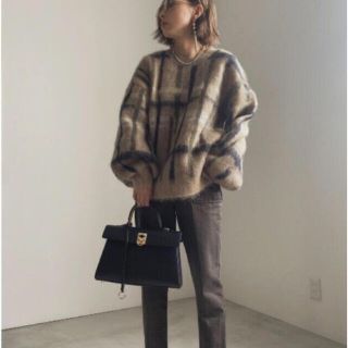 アメリヴィンテージ(Ameri VINTAGE)のameri ♡ PAINT CHECK FLUFFY KNIT(ニット/セーター)