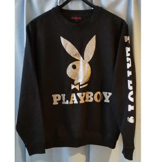 プレイボーイ(PLAYBOY)の【希少品】PLAYBOY ラメ ビッグロゴ 薄手スウェット Mサイズ(スウェット)