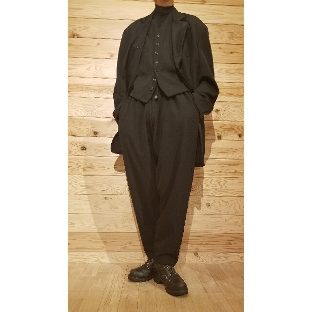 ビッグシルエットyohjiyamamoto pour homme　ウールギャバ紐パンツ