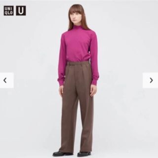 ユニクロ(UNIQLO)のマリモ様専用UNIQLO Uウールブレンドタックパンツ　ダークブラウン 61(カジュアルパンツ)