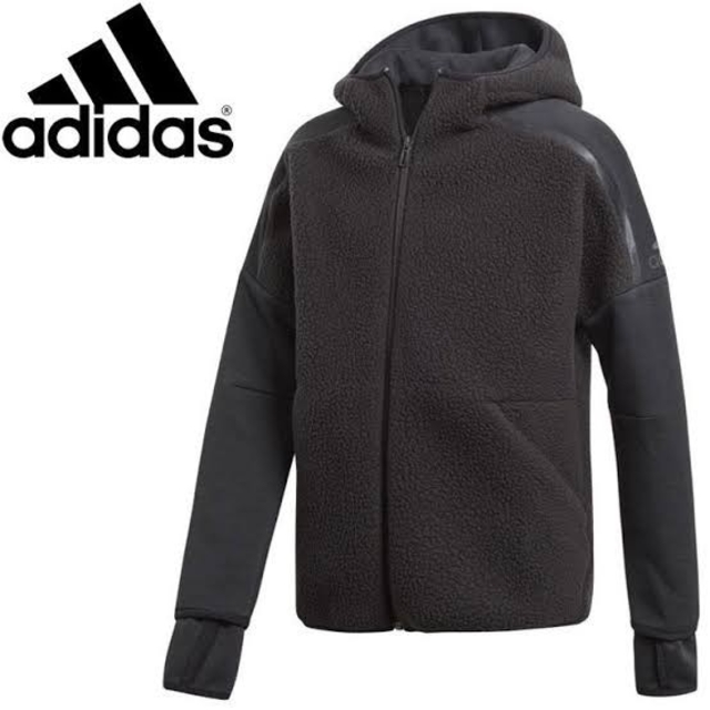 adidas(アディダス)のadidas  パーカー ジャケット  ボア アウター キッズ/ベビー/マタニティのキッズ服男の子用(90cm~)(ジャケット/上着)の商品写真