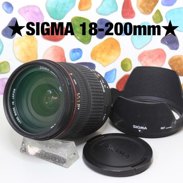 ❤️広角から望遠まで ★SIGMA 18-200mm フード、フィルター付き レンズ(ズーム)
