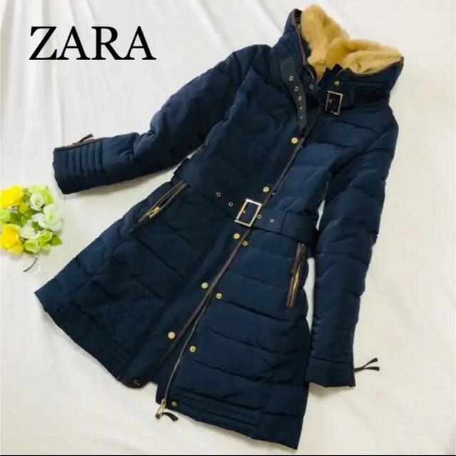 ZARA■ダウンコート■ネイビー×ゴールドボタン■ レディースのジャケット/アウター(ダウンコート)の商品写真