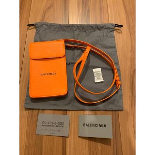 バレンシアガ(Balenciaga)のレア　バレンシアガ　ミニショルダーバッグ　ロゴ　クラッチ　オレンジ　ボディ(ショルダーバッグ)