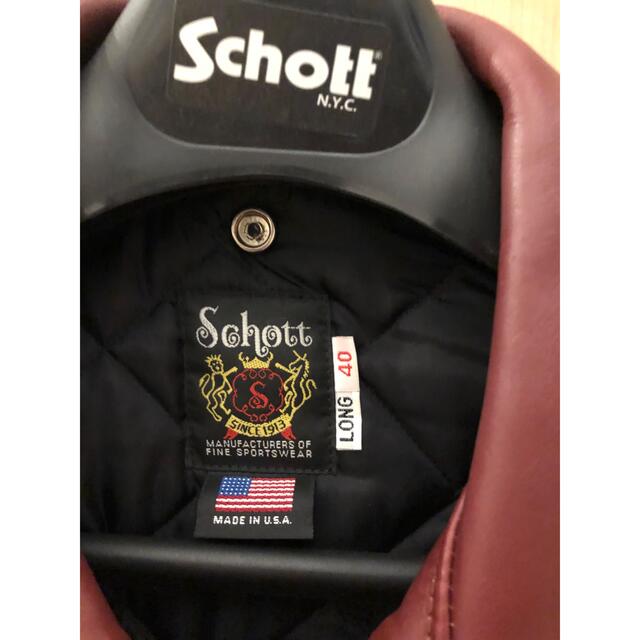 schott(ショット)の【美品】schott 613 ust バーガンディ 40LONG メンズのジャケット/アウター(ライダースジャケット)の商品写真