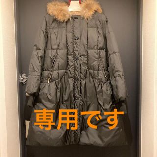 美品 franchelippee 総柄中綿ダウンコート ブラック