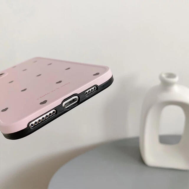 新作 大人気 ハート iPhone 12 ケース ピンク ドット 韓国 SALE スマホ/家電/カメラのスマホアクセサリー(iPhoneケース)の商品写真
