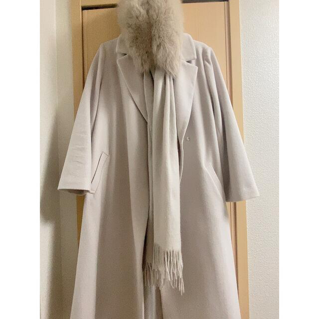 Apuweiser-riche - ファーマフラー付きベルテッドコート❤︎の通販 by ...