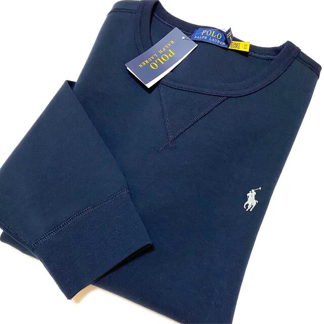 POLO RALPH LAUREN(ポロラルフローレン)のイチオシ☆"新品 ラルフローレン ダブルニットスウェットトレーナー L/ネイビー メンズのトップス(スウェット)の商品写真