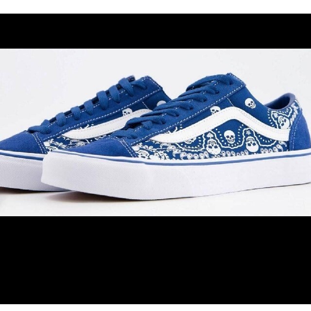 VANS - 【新品】VANS スカル&ペイズリー柄スニーカー ブルー 25.0cmの