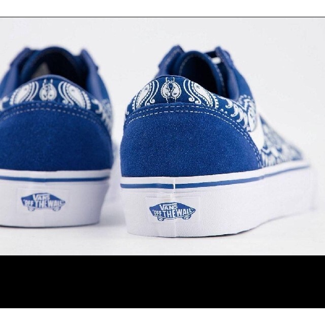 VANS - 【新品】VANS スカル&ペイズリー柄スニーカー ブルー 25.0cmの
